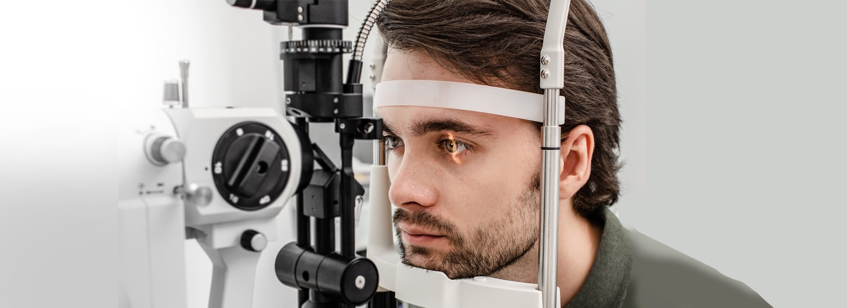 young man during eye exam in Boerne